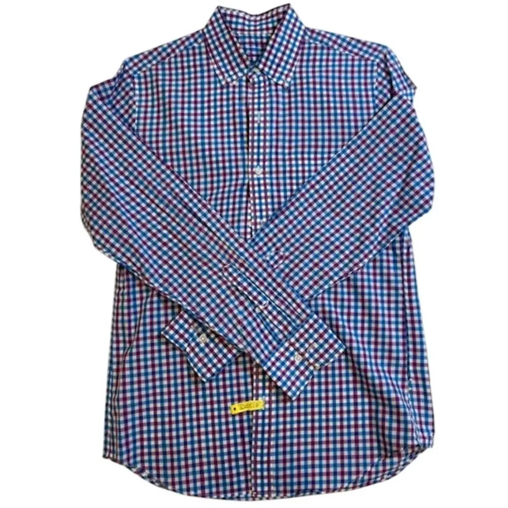 J. CREW Men's Gingham Plaid Button Down Shirt SMALL Slim Fit Long Sleeve